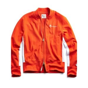 Champion Todd Snyder Full-Zip Track Jacket French Terry Knit Thick Orange